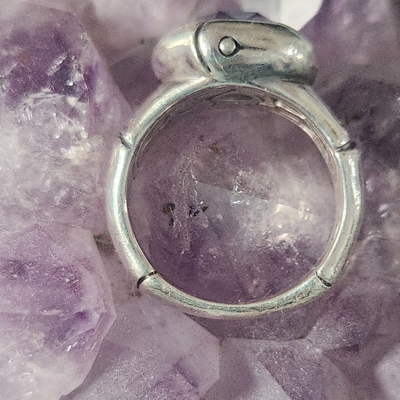 John Hardy Sterling Silver & Amethyst Bamboo Ring, size 7, preloved - Picture 12 of 14